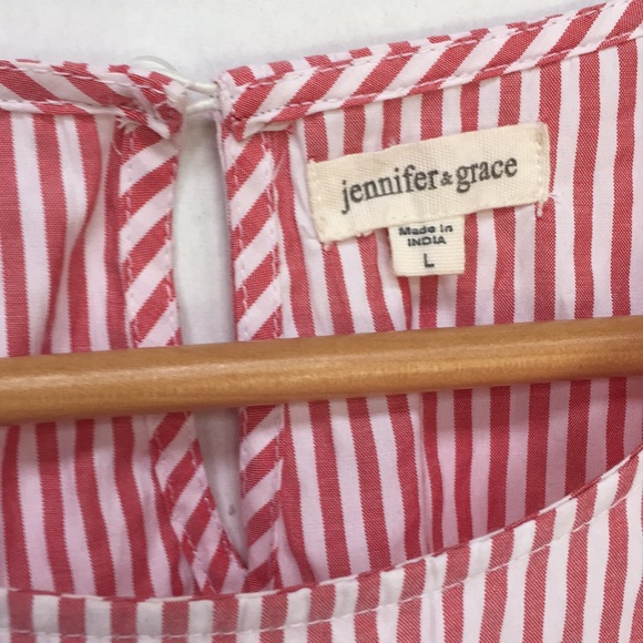 Jennifer and grace striped top ruffle sleeve large - Picture 3 of 6